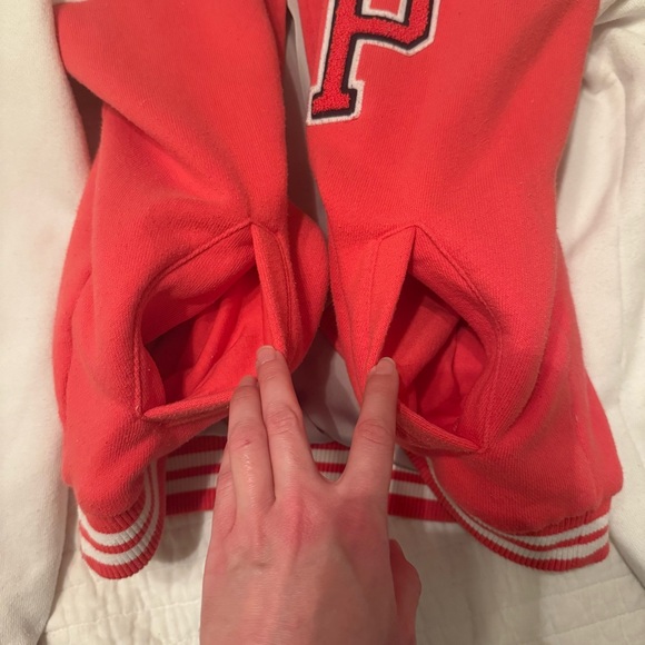 Victoria Secret PINK Pink And White Letterman Jacket Size Medium - Picture 15 of 16